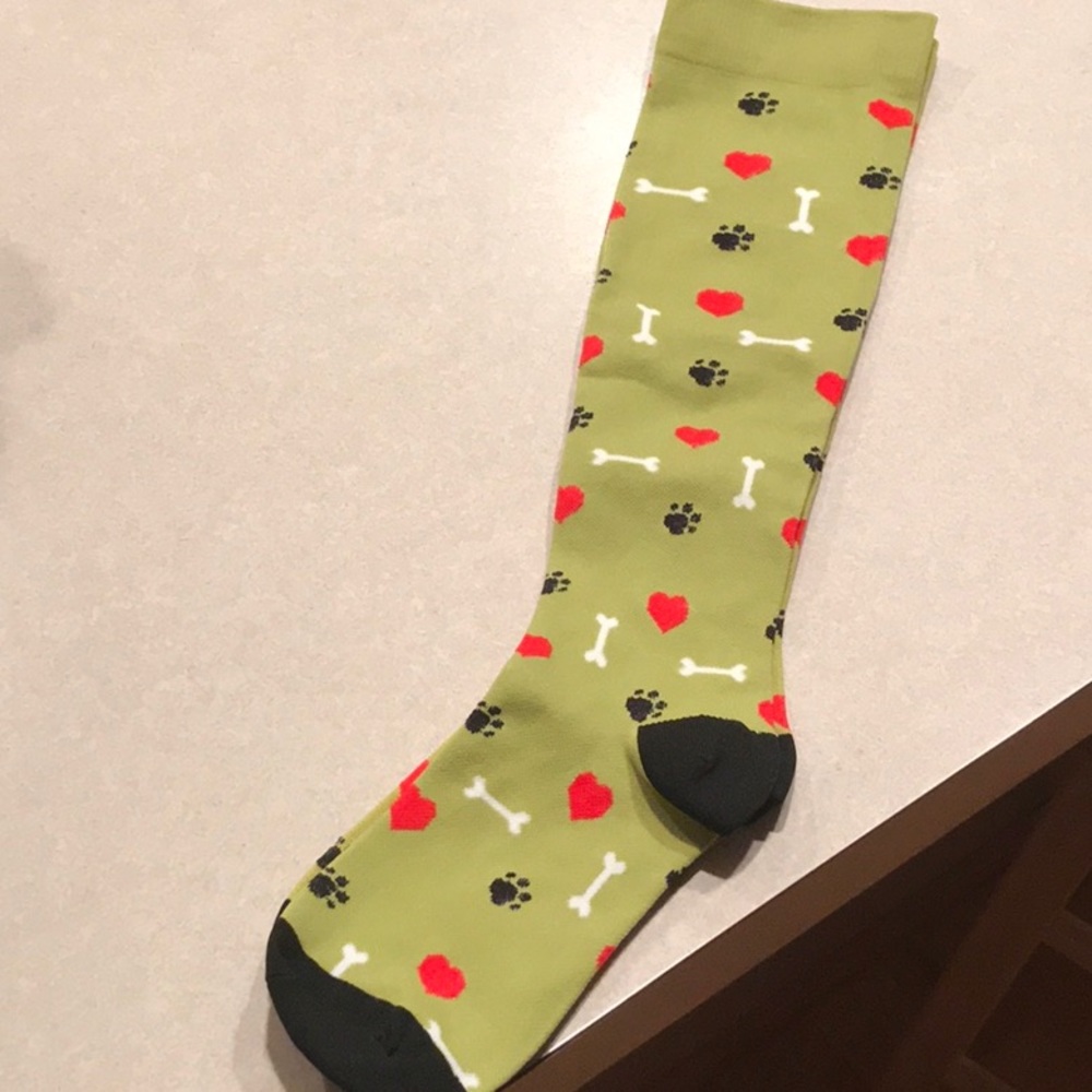 Fenglaoda Compression Socks, Green/Black. Dog Paw